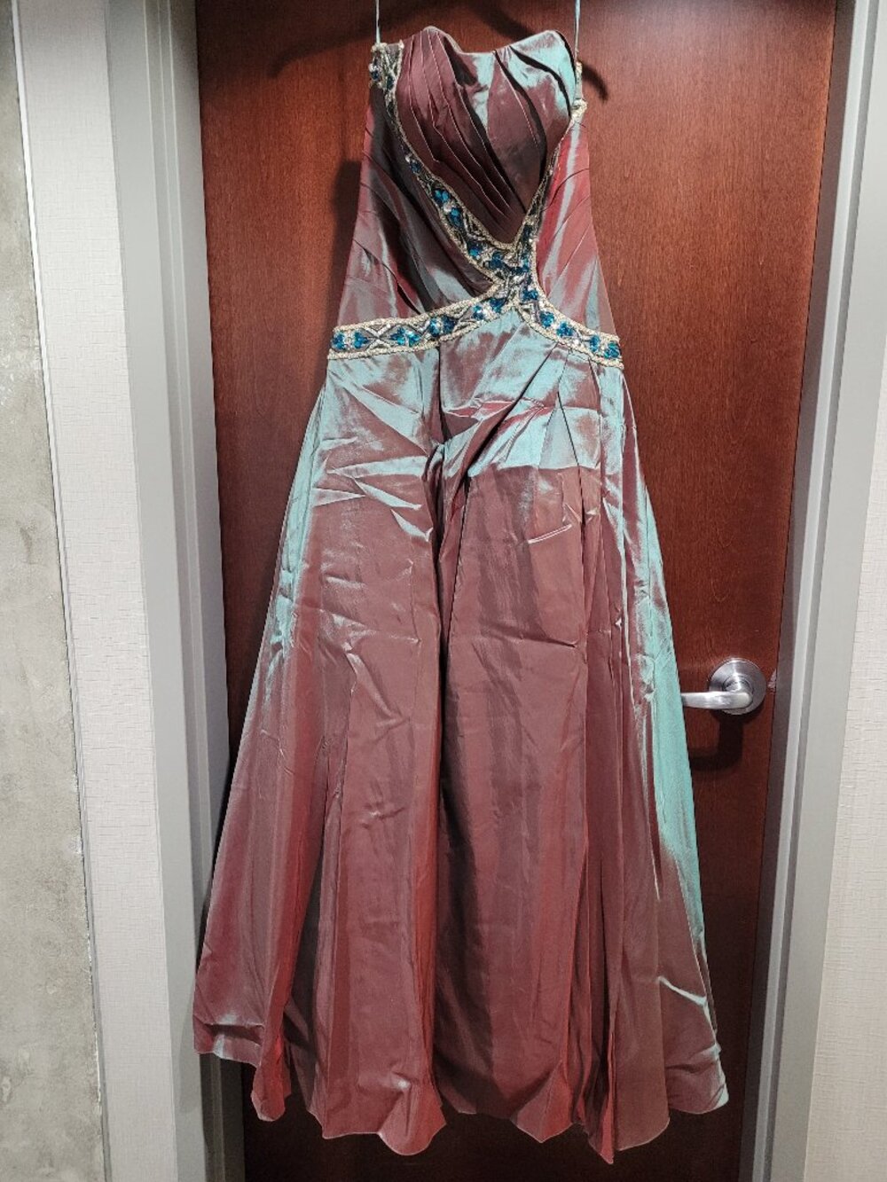 Mystique 3962 Size 12 Brown Prom Dress
